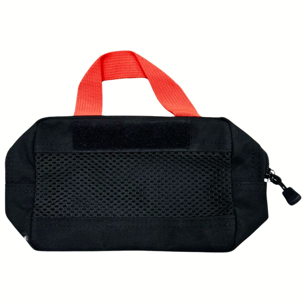 [1312] Detachable pouch with Velcro, FOR U'R AID (Black, red strap)