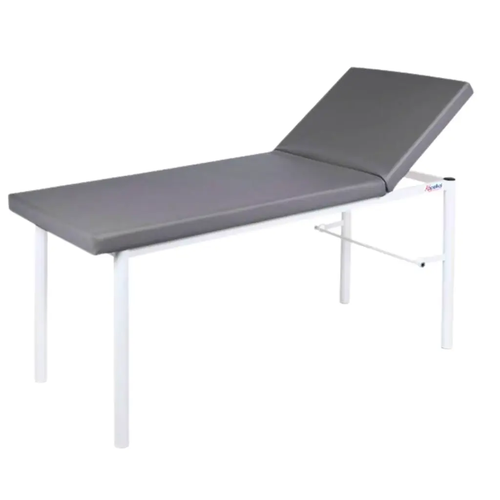 Doctor's examination bed with a lifting back