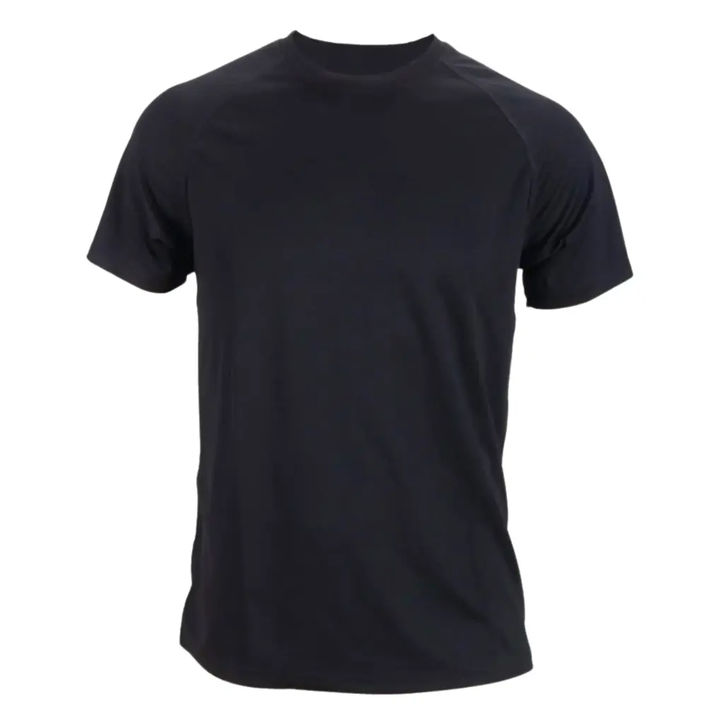 [2294] Cotton T-Shirt (Branded) (Black, short, T-shirt)