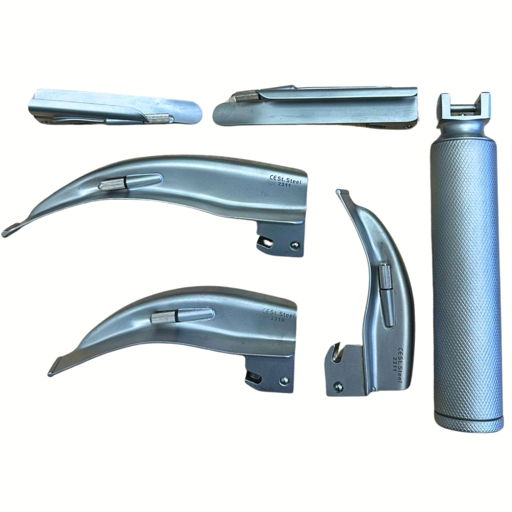[1718] Metal Laryngoscope (5 Blades)