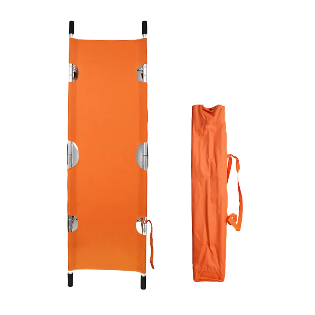 Folding stretcher for 4 + tying straps + carrying straps