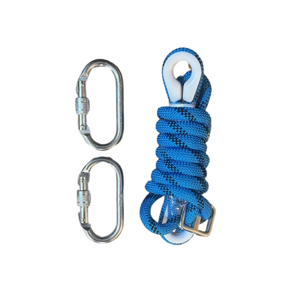 Anchor rope with harness carabiners