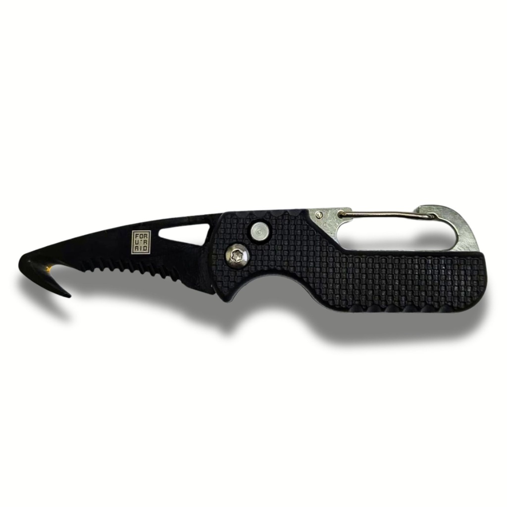 Spring-loaded personal rescue knife