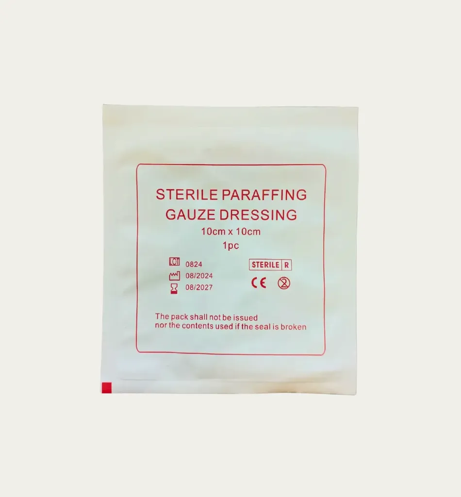 [1069] Paraffin Burn Dressing, 10×10 cm