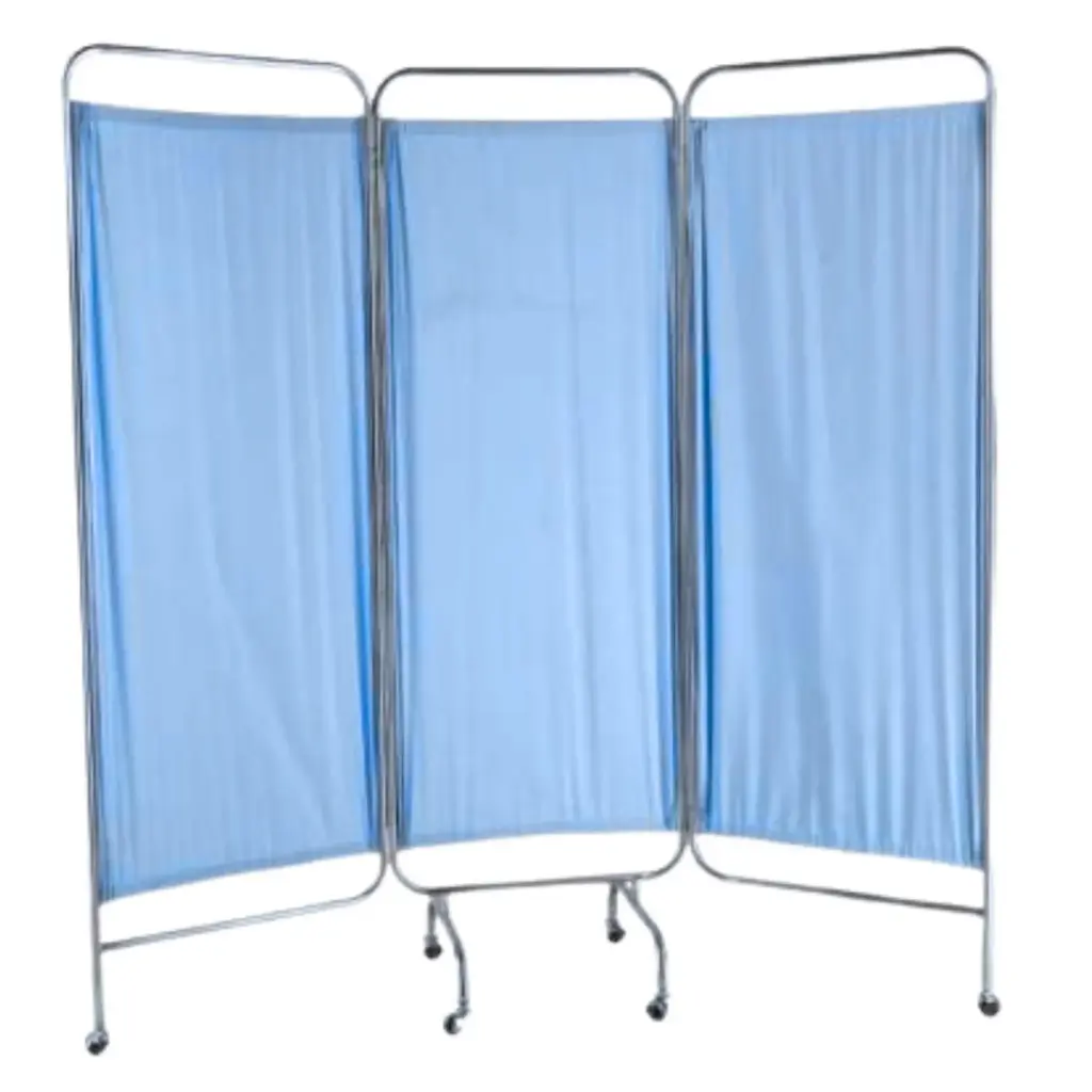 [1106] Stainless Steel Folding Screen, 3-Panel (Blue)