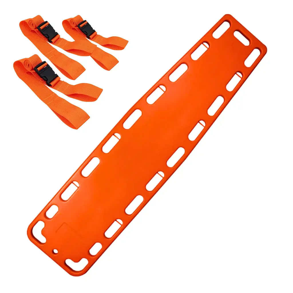 Backboard includes 3 tie-down straps