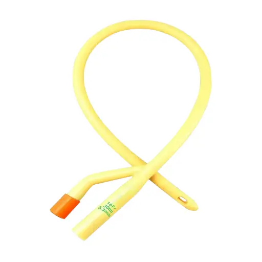 [2208] Silicone-coated poly latex catheter size 14