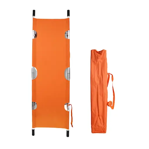 [1418] Folding stretcher for 4 + tying straps + carrying straps